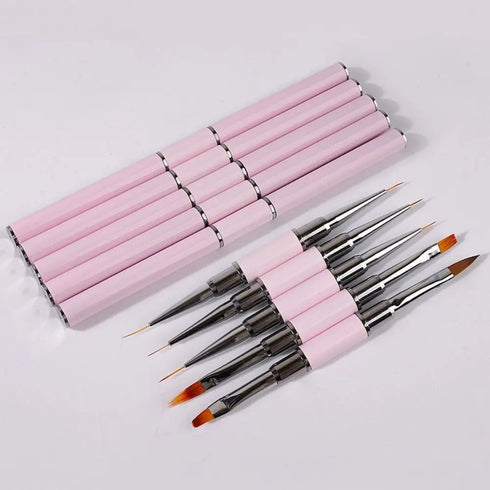 Professional Dual-ended Acrylic Nail Art Brush Set for Creative Gel Polish Manicure and Detailed Flower Painting, Ideal for Spooky Season Nails