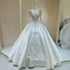 Luxurious Bridal Gown with Sparkling Embellishments Lace Embroidery and Long Train Wedding Dress