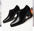Men's Leather Business Shoes Slip-On Pointed Toe Loafers for Weddings and Daily Wear