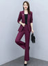 Elegant Women's Blazer and Wide Leg Trouser Suit Set - Classy Two Piece Outfit with Flare Pants for Office and Formal Occasions