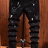 Retro Ripped Black Stretch Jeans Men's Casual Comfort Pants