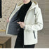 Comfortable and Stylish Men’s Fleece Lined Casual Windbreaker Jacket - Perfect for Autumn and Winter Outdoor Adventures