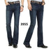Male Bell Bottom Denim Trousers Slim Black Boot Cut Jeans Casual Business Flares Pants