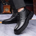 Handmade Mens Ankle Boots Casual Leather Shoes for Winter Outdoor Use