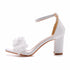 Elegant Floral Buckle Strap Heeled Sandals for Women's Wedding and Party Wear