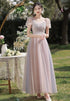 Bridesmaid Dress Floor Length Tulle Ruched Sweetheart Neckline Built In Bra Elegant Party Gown Wedding Dress