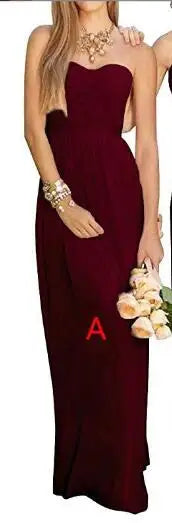 A-Line Chiffon Bridesmaid Dresses Elegant Floor-Length Sleeveless Gown For Wedding Party Occasion