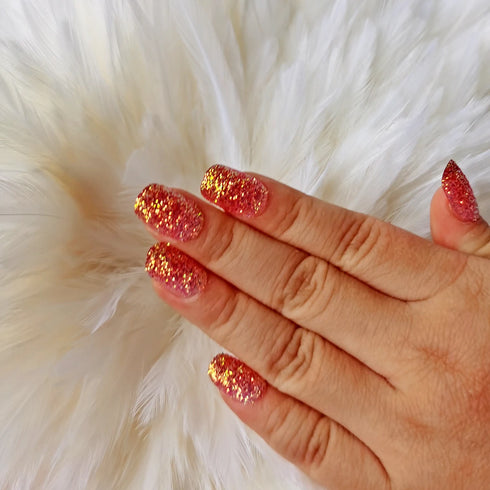 Sparkling Purple Glitter Kids Press-On Nails - 24-Piece Gradient Fake Nail Art Tips for Short Full-Cover Fun and Creative Nail Designs for Girls