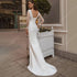 Elegant Long Sleeve Satin Mermaid Wedding Dress Floor Length Bridal Gown