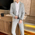 Autumn Men's Slim Fit Checkered Two-Piece Suit Korean Style Fashion Set