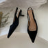 Elegant Pointed Toe Slingback Sandals Low Heel Mules