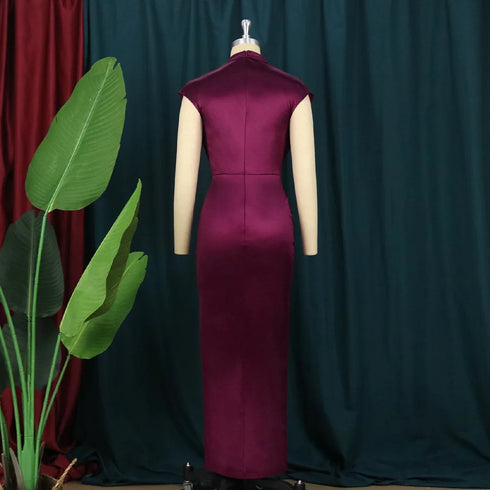 Long Dress Women Party Pleated Bandage Elegant Evening Maxi Dresses