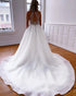 Customized A-Line Boho Wedding Dresses with Organza High Neck Crystals Bridal Gowns with Pockets