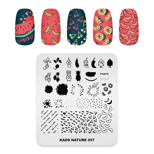 Nature-Inspired Nail Art Stamping Plate - Stainless Steel DIY Manicure Tool with Leaf and Umbrella Patterns for Stunning Nail Designs