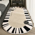 Cashmere Imitated French Oval Bed Rug for Living Room and Study, Dirt Resistant Non-Slip Carpet