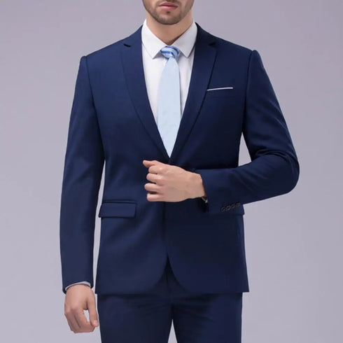 Elegant Formal Men's Wedding Suit Set with Classic Business Coats