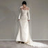 Long Sleeved Light Wedding Dress Elegant Off The Shoulder Mermaid Gown