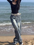 90s Grunge High Waist Wide Leg Denim Pants for Women - Casual Streetwear Style, Perfect for Fall Outfits with Jeans, Oversized Baggy Look