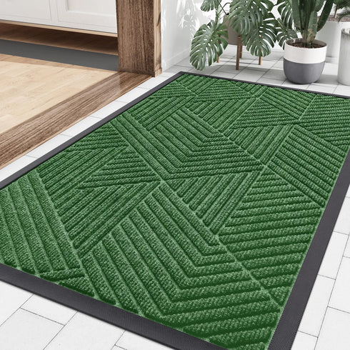 Absorbent Low Profile Entryway Rug Non-Slip Washable Welcome Mat for Heavy Duty Use