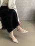 Elegant Pointed Toe Slingback Sandals Low Heel Mules