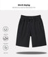 Summer Fashion Cotton Men Casual Shorts Drawstring Waist Comfortable Knee Length