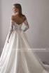 Customized Lace Sweetheart 3/4 Sleeve A-Line Wedding Dress