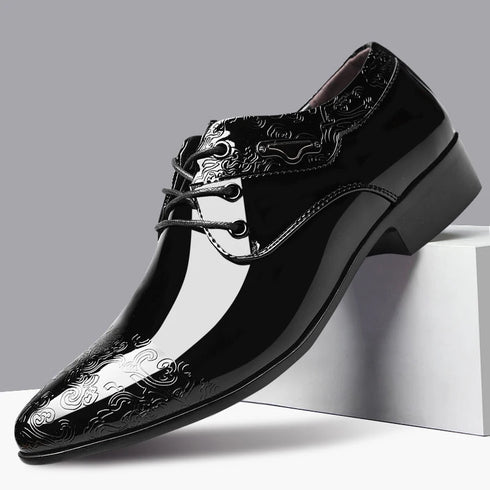 Elegant Lace-Up Brogue Oxfords for Men – Formal Dress Shoes Perfect for Weddings, Office Wear, and Special Occasions