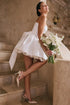 Bow Back Mini Dress With Detachable Bow And Knot Tie For Bridal Shower And Bridal Dress