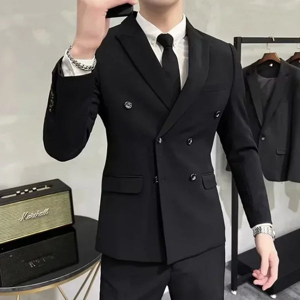 Stylish Plus Size 5XL Men's Double Breasted Blazer - Versatile Suit Jacket for All Occasions