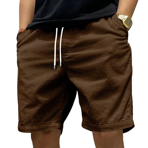 Trendy Retro Corduroy Men's Casual Work Shorts for Summer