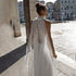 Charming Lace Halter Bridal Gown with Elegant Appliques and Backless Design