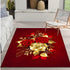 Red Roses Area Rug for Living Room and Bedroom Decor Anti-Slip Floor Mat