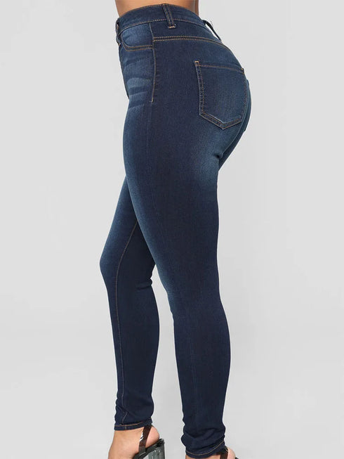 Women’s Skinny Jeans Vintage Denim Stretch Trousers Streetwear