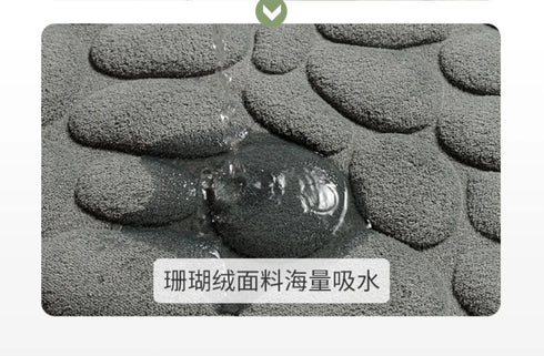 Mat Non Slip Cobblestone Embossed Bathroom Rug Memory Foam Doormat
