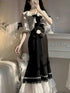 French Vintage Fairy Mermaid Dress Women Lace Midi Dress