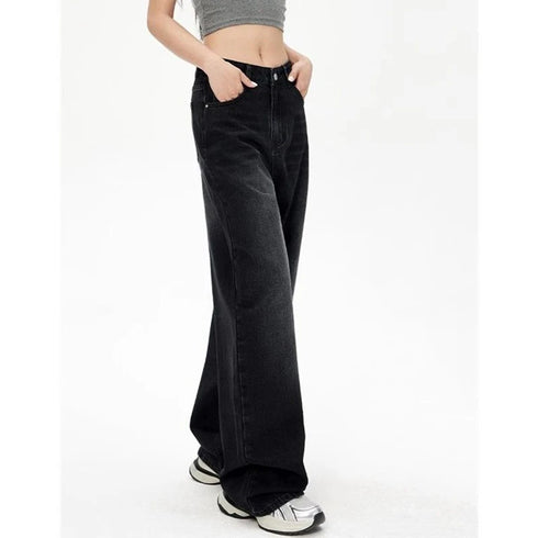 High Waist Jeans For Women Retro Straight Leg Denim Jeans Casual Trousers Soft Stretch Fit Everyday Wear