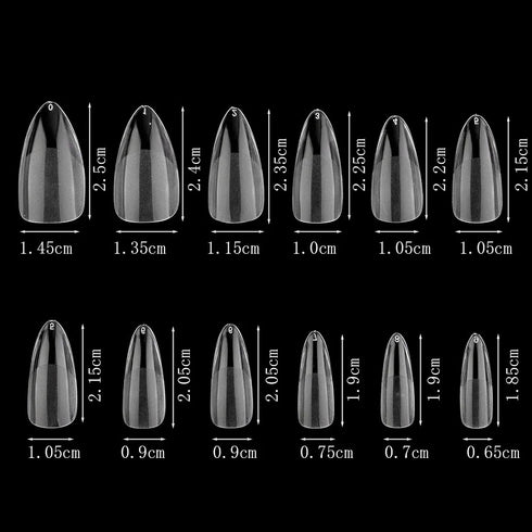 120Pcs Clear Frosted Stiletto, Almond, and Square Fake Nails - Full Coverage Gel X Coffin Manicure Tips for Stunning Autumn Nails