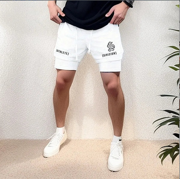 2-in-1 Breathable Sports Shorts for Men - Quick Dry Casual Jogging & Gym Workout Gear