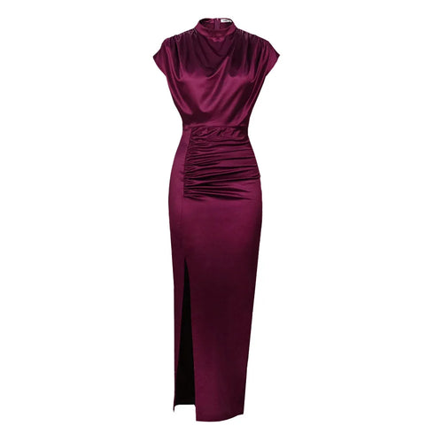 Long Dress Women Party Pleated Bandage Elegant Evening Maxi Dresses
