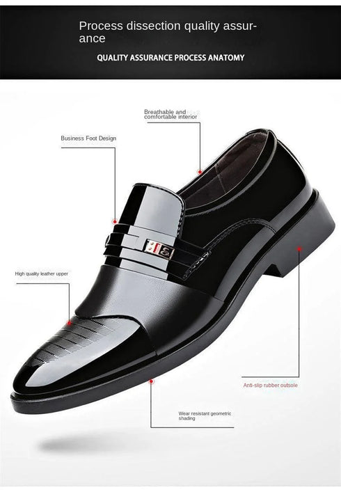 Fashionable Versatile Men Formal Leather Shoes Business Casual Slip On