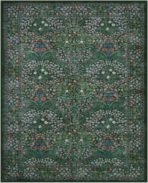 Large Machine Washable Bohemian Flower Carpet for Living Room and Bedroom Decoration