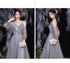 Off Shoulder Lace Illusion A Line Dress Floor Length Glitter Tulle Bow Bridesmaid Dress