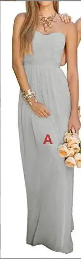 A-Line Chiffon Bridesmaid Dresses Elegant Floor-Length Sleeveless Gown For Wedding Party Occasion