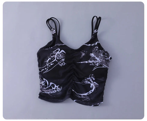 Yoga Bra Women’s Beauty Back Halter One-Piece Chest Pad Sports Crop Top