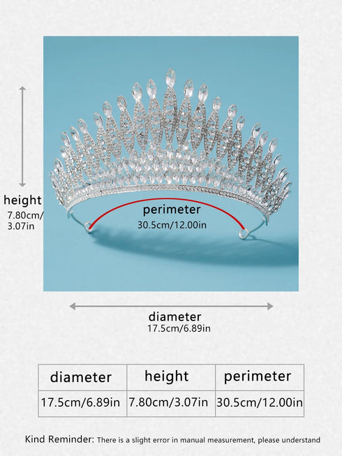 Elegant Rhinestone Crystal Queen Crown Bridal Tiara for Women - Perfect Hair Accessory for Pageants and Weddings