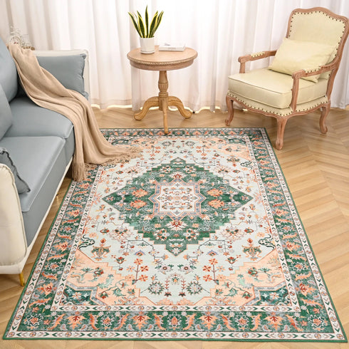 Retro Living Room Decoration Carpet Nordic Style Area Rug for Bedroom Non-Slip Mat