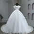 Plus Size White Wedding Dresses Off The Shoulder Wedding Gowns Elegant Long Appliques Pearls Bridal Dress