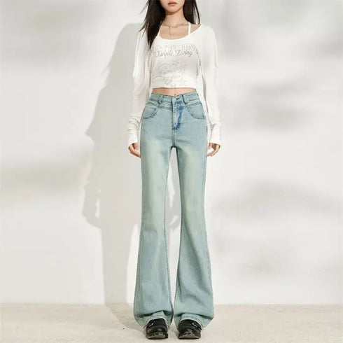 Baggy Jeans For Women - Wide Leg Denim Pants, Vintage Aesthetic, Loose Fit Casual Jeans