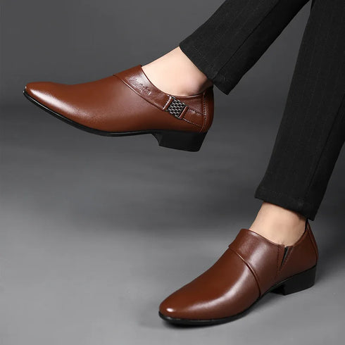 Men PU Leather Formal Dress Shoes for Office Work and Parties