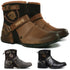 Luxury Handmade Ankle Boots with Metal Buckle and Zipper for Motorcycle and Outdoor Use - Plus Sizes Available